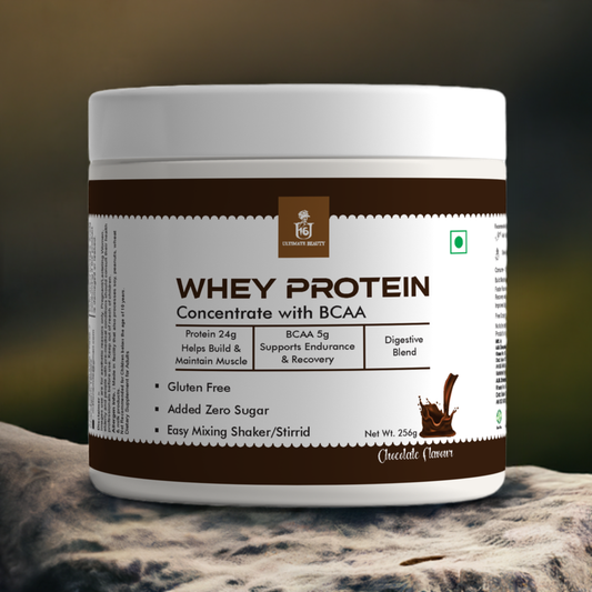 U16 Ultimate Whey Protein Concentrate With BCAA Chocolate Flavour - 256gm.